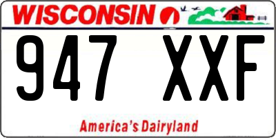 WI license plate 947XXF