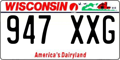 WI license plate 947XXG