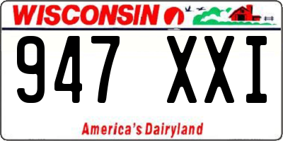 WI license plate 947XXI