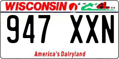 WI license plate 947XXN