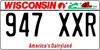 WI license plate 947XXR