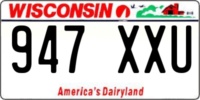 WI license plate 947XXU