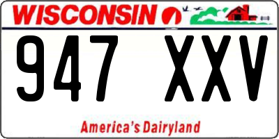 WI license plate 947XXV