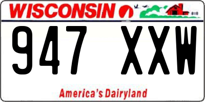 WI license plate 947XXW