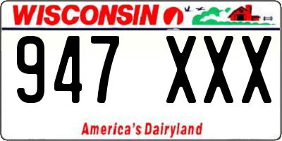 WI license plate 947XXX