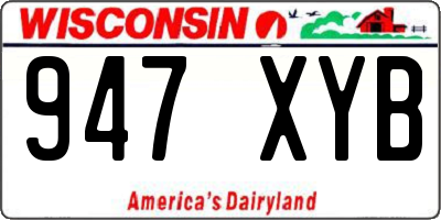 WI license plate 947XYB