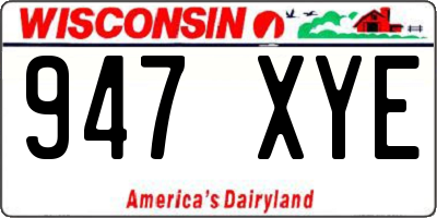 WI license plate 947XYE