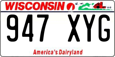 WI license plate 947XYG