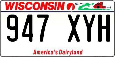 WI license plate 947XYH