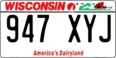WI license plate 947XYJ