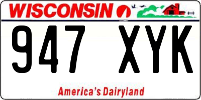 WI license plate 947XYK
