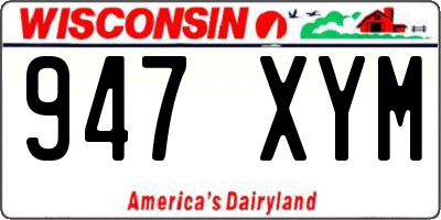WI license plate 947XYM