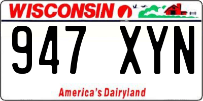 WI license plate 947XYN
