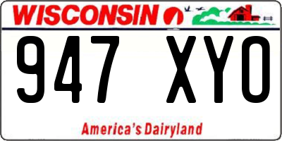WI license plate 947XYO