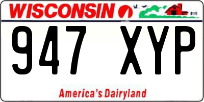 WI license plate 947XYP