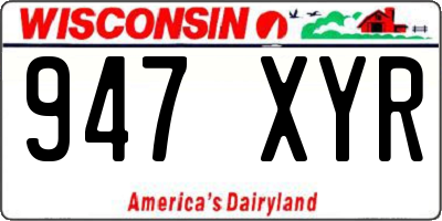 WI license plate 947XYR