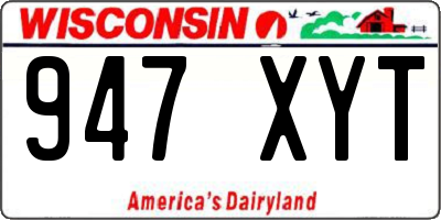 WI license plate 947XYT