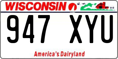 WI license plate 947XYU