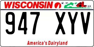 WI license plate 947XYV