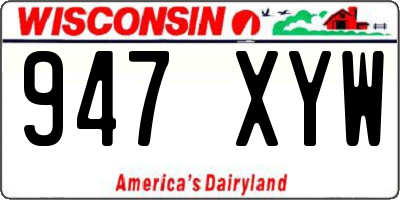 WI license plate 947XYW