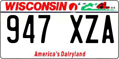 WI license plate 947XZA