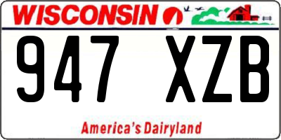 WI license plate 947XZB