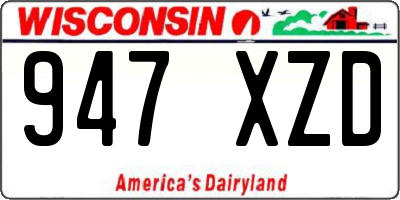WI license plate 947XZD