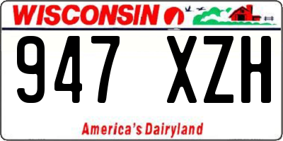 WI license plate 947XZH