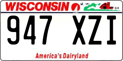 WI license plate 947XZI