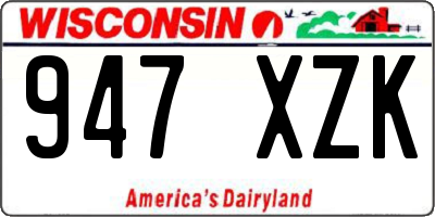 WI license plate 947XZK
