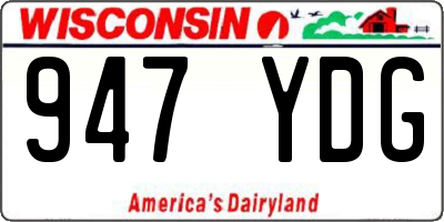 WI license plate 947YDG