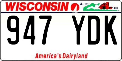 WI license plate 947YDK