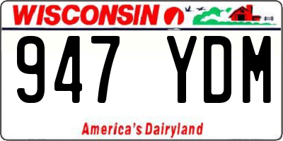 WI license plate 947YDM