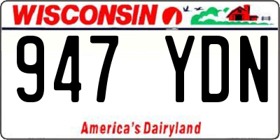 WI license plate 947YDN