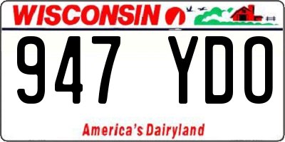 WI license plate 947YDO