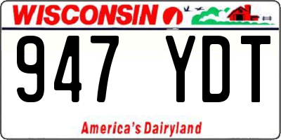 WI license plate 947YDT