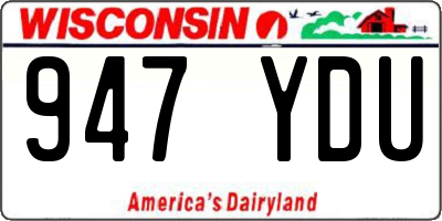WI license plate 947YDU