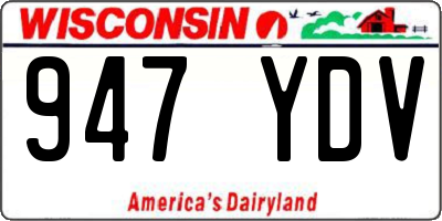WI license plate 947YDV