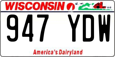 WI license plate 947YDW
