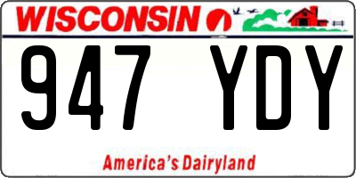 WI license plate 947YDY