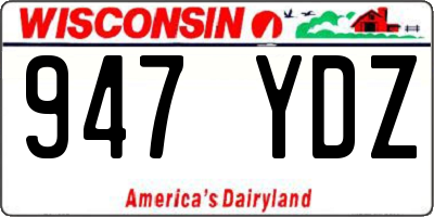 WI license plate 947YDZ