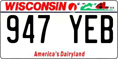 WI license plate 947YEB