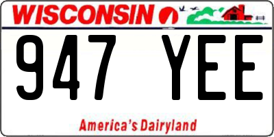 WI license plate 947YEE