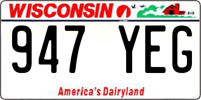 WI license plate 947YEG
