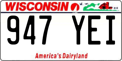 WI license plate 947YEI