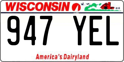 WI license plate 947YEL