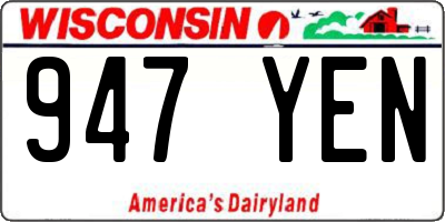 WI license plate 947YEN