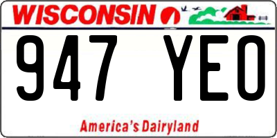 WI license plate 947YEO