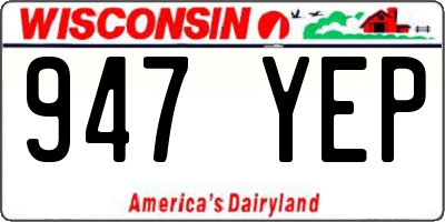 WI license plate 947YEP