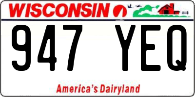 WI license plate 947YEQ
